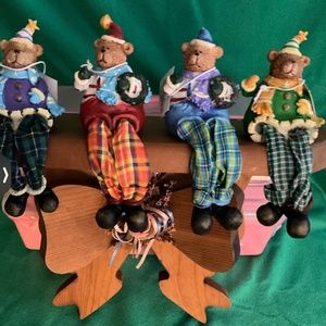 Bear Shelf Sitters Set of 4 New One Lot REDUCED TO $5.00 set.